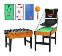SPORTNOW Table MultiJeux 5 en 1 en Bois 134 x 108 x 144 cm Marron Noyer