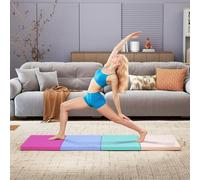 SPORTNOW Tapis de Gymnastique Pliable de 5 cm d'Épaisseur avec Poignées de Transport et Sac pour Yoga Aérobic Multicolore