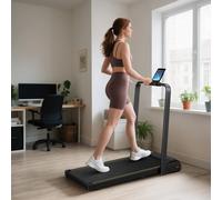 SPORTNOW Tapis de marche 2 en 1, tapis de course pliable Inclinaison de 4%, 6 KM/H, moteur 2,0 HP, télécommande 109x48x100cm noir