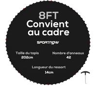 SPORTNOW Tapis de Rechange pour Trampoline Ø 2,4 m, 42 Crochets en V