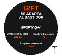 SPORTNOW Tapis de Rechange pour Trampoline Ø 3,7 m, 72 Crochets en V