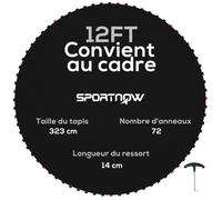 SPORTNOW - Tapis de rechange pour trampoline - PP - 323x323cm - Noir