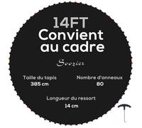 SPORTNOW - Tapis de rechange pour trampoline - PP - 385x385cm - Noir