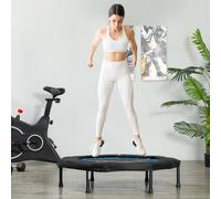 SPORTNOW Trampoline de Fitness Ø102 cm Cama Élastica Pliable avec Cadre en Acier Antidérapant Charge 100 kg Bleu