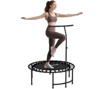 SPORTNOW Trampoline de Fitness 102 cm, Capacité 100 kg, Cadre en Acier Noir | Cordes Élastiques, Poignée Réglable 5 Positions, Trampoline d'Exercice, Pour Gymnastique, Entraînement