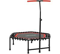 Trampoline de Fitness gymnastique Ø114 cm élastiques Bungee guidon hauteur réglable 117-132 cm rouge noir