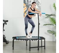 SPORTNOW Trampoline de fitness 114 cm, cordes élastiques, poignée réglable 3 positions, trampoline d'exercice silencieux, bleu