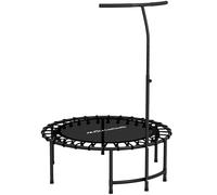 SPORTNOW Trampoline de Fitness avec Cordes Élastiques, Poignée Réglable 5 Positions, Capacité 100 kg, Acier, Ø102x132cm, Noir