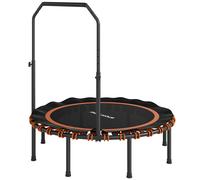 SPORTNOW Trampoline de fitness avec guidon réglable, trampoline de sport pour intérieur et extérieur, acier, plastique, orange