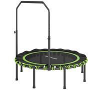 SPORTNOW Trampoline de fitness avec poignée réglable, trampoline de sport pour intérieur et extérieur, Acier, Plastique, Vert