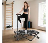 SPORTNOW Trampoline de Fitness Pliable 104 cm avec Barre Réglable en 3 Hauteurs Cadre Métallique Renforcé et Sac 104x104x114 cm