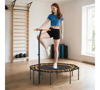 SPORTNOW Trampoline de fitness, Trampoline d'entraînement avec rampe ajustable, stable et silencieux, pour l'intérieur, acier, Orange