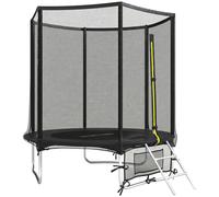 SPORTNOW Trampoline Extérieur Ø183 cm Trampoline pour Enfants +6 Ans Adultes avec Filet de Sécurité Échelle de 2 Marches Noir