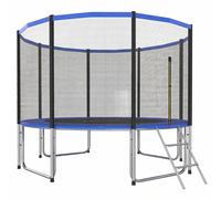 SPORTNOW Trampoline extérieur Ø366 cm pour enfants avec filet de sécurité, échelle et protection des ressorts Bleu
