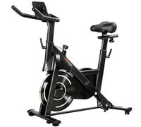 SPORTNOW Vélo d'appartement avec résistance magnétique réglable Écran LCD Selle et guidon réglables Roues Noir