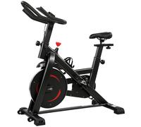 SPORTNOW Vélo d'Appartement Silencieux avec Résistance Réglable, APP Connectez via Bluetooth, Écran LCD, 111,5x52,5x114,5cm, Noir