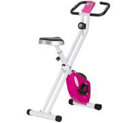 SPORTNOW Vélo magnétique pliant 8 niveaux résistance, Rose | Écran LCD, fréquence cardiaque, roues, siège réglable, support intégré, acier