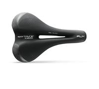Sportourer by Selle Italia - FLX Gel Flow, Selle de Vélo de Ville en Gel Souple avec Technologie Réfléchissante pour Une Faible Visibilité - Noir
