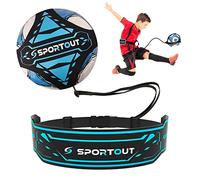 Sportout Football Kick/Ballon Football Ceinture D'entraînement, Ballon de Foot Entrainement avec Élastique Ceinture Ajustable Kicking Pratique pour Jeux Exterieur Enfant et Adulte Entraineur(Bleu)