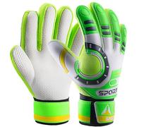 Sportout Gant Gardien De But Enfant,Excellente Protection des Doigts et des Poignées Gants De Foot Gardien Enfant pour Garçons et Filles (Vert-3, 7)