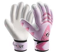 Sportout Gant Gardien De But Enfant,Excellente Protection des Doigts et des Poignées Gants De Foot Gardien Enfant pour Garçons et Filles (Rose, 5)