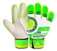 Sportout Gant Gardien De But Enfant,Excellente Protection des Doigts et des Poignées Gants De Foot Gardien Enfant pour Garçons et Filles (Vert-3, 6)