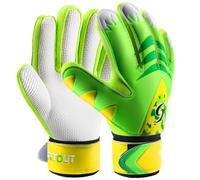 Sportout Gant Gardien De But Enfant,Excellente Protection des Doigts et des Poignées Gants De Foot Gardien Enfant pour Garçons et Filles (Vert-2, 5)
