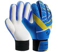 Sportout Gant Gardien De But Enfant,Excellente Protection des Doigts et des Poignées Gants De Foot Gardien Enfant pour Garçons et Filles (Bleu, 7)