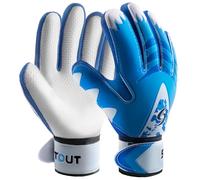 Sportout Gant Gardien De But Enfant,Excellente Protection des Doigts et des Poignées Gants De Foot Gardien Enfant pour Garçons et Filles (Bleu-2, 5)