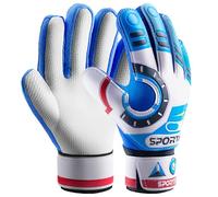 Sportout Gant Gardien De But Enfant,Excellente Protection des Doigts et des Poignées Gants De Foot Gardien Enfant pour Garçons et Filles (Bleu-3, 5)