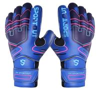 Sportout Gants de gardien de but, gants de football avec protection des doigts, gants de gardien de but pour enfants, hommes et femmes avec latex antidérapant de 4 mm, gants de gardien de but pour