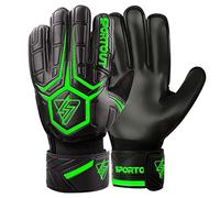 Sportout Gants de Gardien de But pour Jeunes et Adultes,Bonne Prise en Main pour, Excellente Protection des Doigts et des Poignées (Vert, 7)