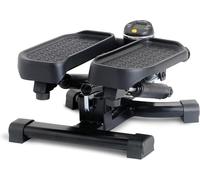 SportPlus Mini Stepper 2 en 1 avec Technologie de Commutation brevetée, Stepper Swing et Haut en Un Seul Appareil, jusqu'à 100 kg, Cylindre hydraulique sans Usure, Noir/Jaune