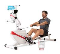 Rameur Pliable - SportPlus -SP-MR-008, Système de freinage magnétique, 8 niveaux de résistance, Silencieux, blanc