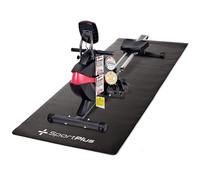 SportPlus | Rameur avec Tapis de Protection de Sol | Conçu en Allemagne | Système de freinage magnétique Silencieux, 8 Niveaux de résistance, Masse d'inertie 8 kg pour la Maison