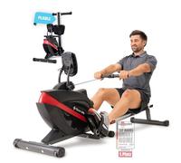 SportPlus rameur d'appartement Pliable, système de Frein magnétique Silencieux et sans Entretien, siège à roulements à Billes, cardiofréquencemètre, Certifié par Le TÜV SÜD