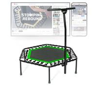 Trampoline de Fitness- SportPlus, Suspension silencieuse avec corde en caoutchouc, poignée réglable, vert, 126 cm