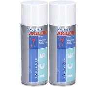 Sports Akileïne Spray Ice - Effet Glaçon Liquide 2x400 ml