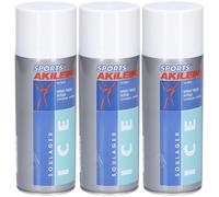 Sports Akileïne Spray Ice - Effet Glaçon Liquide 3x400 ml