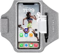 Sports Armband With Airpods Car Key Zipper Pocket, Water Resistant Phone Armband For Iphone 15/14/14 Pro Max/13 Pro/12 Pro Max/Xr/Xs Smartphone Running Armband 6.8 Inches For Jogging