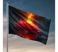 Sports Bar Decor Lotus flamboyant sur l'eau. Drapeau, accessoires de bateau de pêche, décoration de chambre pour homme (152 x 244 cm)