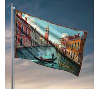 Sports Bar Decor Venice Canals : A Gondolier'S Serenade Through Timeless Waters Flag Men Stuff Welcome Sign For Front Porch Standing (60 x 90 cm)