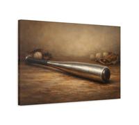 Sports Baseball Bat Rustic - Canvas Wall Art Print 24×16 inch (60×40 cm) - Horizontal / 1.25 inch (3 cm)
