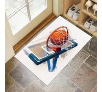 Sports Basket-Ball Paillasson Interieur Entree 50 X 80 Cm, Style Graffiti Tapis D'Entrée Antidérapant Et Lavable en Machine, Tapis De Sol Absorbantes Blanc pour Chien, Porte, Couloir