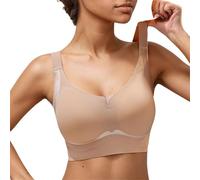 Sports Bra Féminin Rembourré Sexy Sans Couture Extensible Sommeil Confort Compression Soulèvement Air Soutien Intégral Quotidien Deux Mille Vingt Cinq Couleur Unie Léger Nu Tulle Respirant Femme Souti