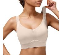 Sports Bra Féminin Rembourré Sexy Sans Couture Extensible Sommeil Confort Compression Soulèvement Air Soutien Intégral Quotidien Deux Mille Vingt Cinq Couleur Unie Léger Nu Tulle Respirant Femme Souti