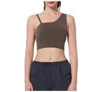 Sports Bra Haute Intensité Anti Choc Anti Affaissement Yoga Coussinets Intégrés Design Épaule Unique Fitness Danse Dos Ouvert Femme Design Élégant Soutien Gorge sans Armature