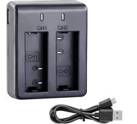 Sports Camera Battery Dual Charger with Dual Charging Port H9R/G80/Crosstour/WIMIUS/Campark/Victure/VTIN/Apeman Action Cam etc.