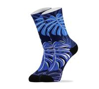 Sports Chaussettes Mon-Stera Feuilles Bleues Chaudes Chaussettes Basses Résistantes Crew Chaussette Pour Tennis Trekking Cyclisme