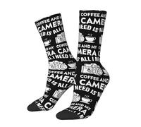 Sports Chaussettes Tout Ce Dont J'Ai Besoin, C'Est De Café Et De Mon Appareil Photo. Résistantes Chaussettes Basses Unisexe Crew Chaussette Pour Hiver Entraînement Cyclisme